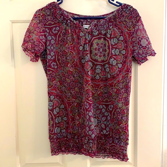 croft & barrow Tops - Ruched Floral Blouse- LIKE NEW